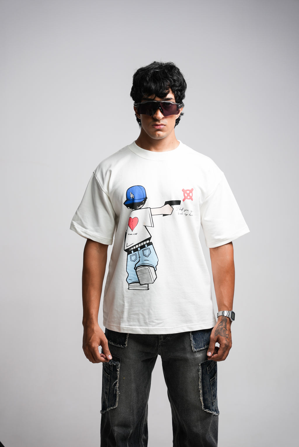 Don't break my heart white T-shirt